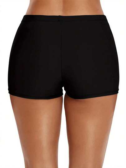 Women's Solid Color High Waist Bikini Bottoms