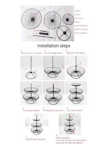 1pc Fruit Basket With 3 Shelves, Large Metal Wave Fruit Basket, Storage Basket For Fruits And Vegetables, Kitchen - Durable Fruit Holder For Onions Snacks And Vegetables, Kitchen Storage Utensils, Room Decoration, Suitable For Kitchen, Restaurant, Party, Camping, Gathering, Gift For Friends, Family Gift - Multicolor - View 10