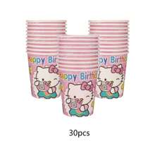Sanrio 10/20/30/40pcs Sanrio Hello Kitty Party Supplies,Paper Cups For Hello Kitty Birthday Party Decorations,Hello Kitty Birthday Party Decorations