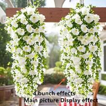 2 mazzi di fiori decorativi finti UV resistenti, piante artificiali adatte per casa, corridoio, giardino, tavolo da pranzo, soggiorno, decorazione per matrimoni e feste, decorazioni artificiali, piante finte, piante rampicanti finte, appendiabiti artificiali, fiori finti, decorazioni per matrimoni e feste, San Valentino