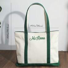 Custom Canvas Tote Bags, Personalized Bridesmaid Gift, Monogrammed Embroidery Tote, Large Capacity Travel Organizer, Custom Text Gift For Her - Multicolor - View 6