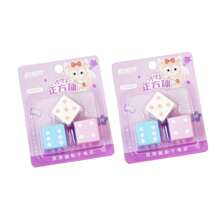 3pcs/Set Kukumi Dice Shaped Erasers, Funny Stationery, School Office Party Game Souvenirs, Student Prize Treasure Box, Back To School Gifts, Gambling Game Rewards, Clean & Smudge-Free Correction Tool For Exams, Drawing, Writing