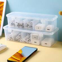 1 Stück Kabel Aufbewahrungsbox mit mehreren Ebenen und Trennfächern, perfekt zum Organisieren von Ladekabeln, Kopfhörern und Büromaterial, multifunktionale Kabel Organizer Box, Schreibtisch Organizer für Büro, Wohnheim und Zuhause