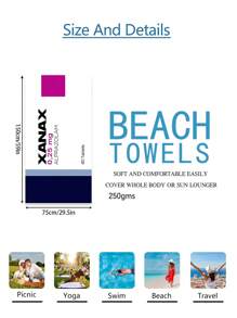 1 Asciugamano da spiaggia Xanax, super morbido in microfibra extra large, altamente assorbente, adatto per viaggi, piscina, immersioni, surf, yoga, campeggio, disponibile in diverse misure, accessorio e articolo essenziale per la spiaggia