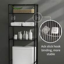 3-Tier Over-The-Toilet Storage Rack – Space-Saving, Freestanding Organizer For Bathroom Essentials And Washing Machines, Durable Plastic With Multiple Shelves For Home Laundry Room, Laundry Storage|Modern Storage Rack|Sturdy Plastic Construction, Bathroom Organizers And Storage, Shelves - Multicolor - View 12