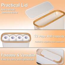 Toilet Paper Basket 28L, Storage With Lid For Bathroom, Free Standing Toilet Paper Organizer,Bathroom Accessories And Storage - Multicolor - View 5