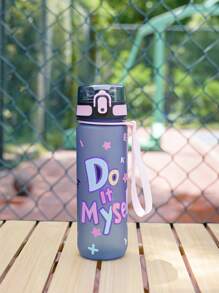 1pc 1000ml Or 750ml(Approx. 32oz Or 26oz) Gradient Color Pattern Theme Sports Water Bottle, Matte Mouth Direct Drink Cup, 3D Printing Design, Portable Leak-Proof Cap, Carry Strap, Suitable For Cycling, Running, Hiking, Camping