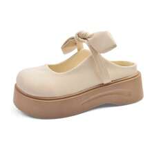 Nuovo stile di mocassini da donna, sandali bassi con gonna, tutti abbinati, brezza serale, fiocco, primavera ed estate