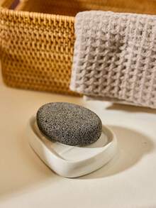 Cirelle 1pc Oval Natural Pumice Stone, Pure Volcanic Foot File For Removing Dead Skin, Calluses & Corns, Foot Care Tool (Natural Material May Have Slight Color Variation Batch To Batch)