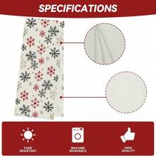 1pc Snowflakes, Gingerbread Man, Christmas Tree And Other Christmas Element Patterns Table Flag, Made Of 72 Inch Knitted Polyester Fiber, Used For Holiday Gathering Tables, Home Kitchen Decoration Gatherings, And Gifts