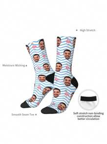 Customizable Face Print Socks, Men's Custom Socks, Face Socks, Valentine's Day Gift, Funny Socks, Gift For Husband, Customizable Face Socks