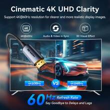 VENTION Type-C To HDMI Cable - 4K@60Hz Ultra HD, HDCP 2.2 Support, Smooth Mirroring, Stable Signal - Transfers Audio/Video From USB-C To HDMI Displays - PVC Braided With Cotton Mesh Exterior, Aluminum Shell - Grey- High-Speed HDMI Adapter Cable - For MacBook, IPad, Devices - Gold-Plated HDMI Male/USB-C Male Connectors, 5.0mm Diameter; Upgrade Your Setup Today For Reliable Performance! - Grey - View 4