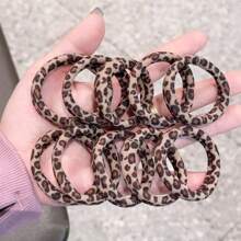 5pcs/10pcs Simple High Elasticity Textured Hair Ties, Versatile Hair Scrunchies For All Seasons Ponytail Holders, Hair Bobbles ,Animal Print