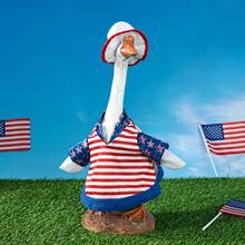 4th Of July Goose Outfit Set Lawn Porch Patriotic Goose Outfit For Patio Yard Lawn Art Decoration - Blue - View 1