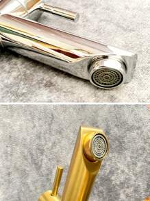 1 pezzo Rubinetto lavandino in acciaio inossidabile, rubinetto acqua fredda singolo, montaggio su piano lavandino, disponibile in cromato, nero, oro