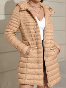 Risissida Women's Casual Hooded Down Jacket With Pockets, Lightweight For Daily Wear - Pink - View 6