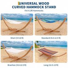 Meiyiu Wood Hammock Stand Only, Wood Hammock Stand, Weatherproof Outdoor Hammock With Stand For Patio Backyard Indoor, Max 330 Lbs, Curved - 12.5ft - View 7