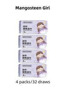 1/2/4/8 Packs Super Mini Wet Wipes, Portable Mini Wet Tissues, Essential For Students, Outdoor Wet Wipes, Cleaning Wet Tissues, Cute Wet Napkins