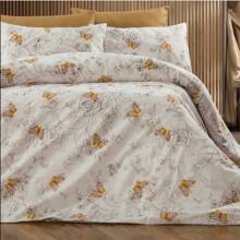 IN TÜRKEI HERGESTELLT 100% Baumwolle Bettbezug Set - Doppelbett Weich und Atmungsaktiv Baumwolle Bettwäsche Set mit Bettbezug (200x220 cm), Spannbetttuch (220x240 cm) und Kissenbezug (50x70 cm)