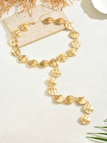 1pc Elegant Metallic Disc Y-Necklace, Versatile Accessory For Women's Summer Holiday, Date, Music Festival, Party, Gift