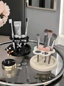 Simple Acrylic Toothbrush Holder, Countertop Bathroom Organizer Rack For Electric Toothbrush, Toothpaste, Compact & Portable