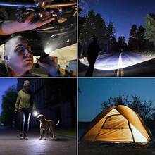 Linternas de Alta Luminosidad, Linterna Pequeña, Impermeable, Luz de Enfoque Ajustable para Exteriores, Emergencias, Pilas AAA Incluidas, Accesorios Tácticos y de Camping - Negro - Ver 8