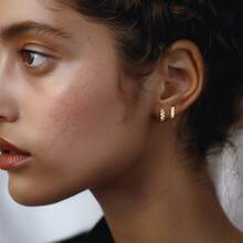 1 件/对 奢华 925 纯银锆石星形泡泡圈耳环 女士精美珠宝派对生日礼物日常佩戴 - 1個 - 查看 3