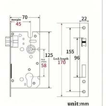 Universal Home Door Lock, Black Detachable Lock, Indoor Door Lock, Bedroom Door Lock - Black - View 4