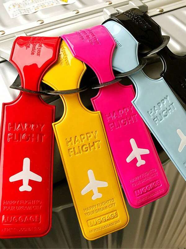 1 Piece, Stylish Flat Pattern Travel Accessory Set For Luggage Tag, Used For Safe And Fast Identification Of Luggage Suitcase Tag Holiday Vacation For Travel For Honeymoon For College For School Bag For Flying For Cruise For Bags Double-Sided Portable Travel Essentials Travel Accessories Summer Back To School Women Mini Travel Products