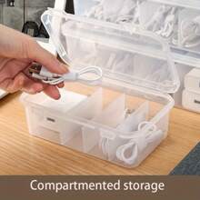 1 Stück Kabel Aufbewahrungsbox mit mehreren Ebenen und Trennfächern, perfekt zum Organisieren von Ladekabeln, Kopfhörern und Büromaterial, multifunktionale Kabel Organizer Box, Schreibtisch Organizer für Büro, Wohnheim und Zuhause