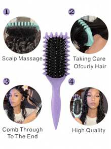 Summer Ready Curl Defining Brush – No-Pull, Anti-Frizz Detangling Tool For Effortless Curly Hair Styling, Achieve Perfect Curls