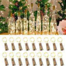20 piezas, 2 metros, 20 luces LED de hadas con corcho suave, luces de cadena impermeables para frascos de albañil, manualidades, decoración de bodas, fiestas, regalos de cumpleaños, playa, regreso a la escuela, útiles escolares, decoración de habitaciones