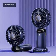 1 pezzo Mini ventilatore portatile USB unisex, essenziale per l'estate, coordinato, in piedi, pieghevole, 5 velocità, silenzioso, indicatore batteria, adatto per esterno, campeggio, viaggio, spiaggia, sport, ufficio, scuola, festa in piscina, uso quotidiano