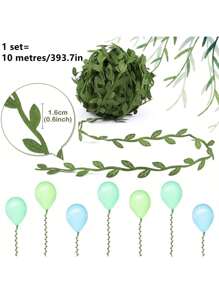 1 Roll 100m Silk Leaf Ribbon, Artificial Vine String Decorative Ribbon, Wild Jungle Plant Greenery, Suitable For Party, Wedding, Home Wreath DIY Crafts, Jewelry Making, Faux Green Leaf Garland Silk Cloth Wreath Decoration, Artificial Green Plant DIY Handmade Wreath Material, Fabric Willow Leaf DIY Weaving Wreath Accessories Green Vine Decoration