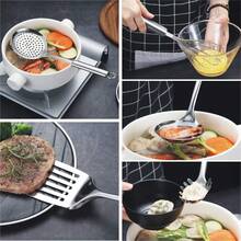 Kochbesteck-Set Küchenhelfer Küchenutensilien 12 Stück Edelstahl Silikon Küchenset (Spiegelpolitur, Rostfrei & Spülmaschinenfest, mit Aufhängeösen, Professionelles Küchengeschirr, Kochzubehör - Silber - Übersicht 4