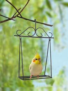 1 件鹦鹉玩具套装鸟笼配件金属秋千易于安装且紧凑，精致且方便携带 - 黑色 - 查看 5