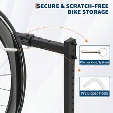Danolapsi Bike Storage Rack,5 Bike Storage Hanger Wall Mount,Garage Wall Storage Space-Saving Bike Rack,Adjustable Height Bike Storage For Home Backyards,Basement,Holds Up To 300lbs - Black - View 8