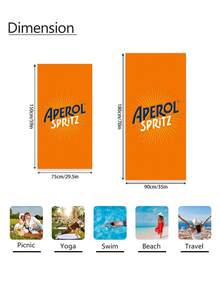 1 Khăn tắm biển siêu mềm Aperol Spritz - 70.1x139.95cm, màu cam tươi sáng với họa tiết "Aperol Spritz" nổi bật, chất liệu polyester nhanh khô, thích hợp cho du lịch, hồ bơi, bơi lội, thể thao, spa, yoga, khách sạn, phòng tập thể dục và nhiều hoạt động khác, có thể giặt máy, phụ kiện bãi biển thiết yếu. - Nhiều màu - Xem 5