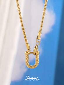 1 chiếc dây chuyền thép không gỉ mạ vàng 18K, dây chuyền vàng, quà tặng trang sức cho nữ - vòng cổ - Xem 8