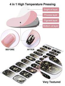 20 件指甲凝胶贴纸，银河风格凝胶指甲贴纸，全指甲贴花防水指甲装饰套装，适合女士和女孩（需要 UV/LED 灯）