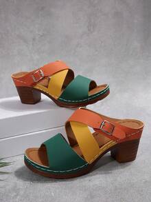 2025 Summer New Women's Comfortable Shoes Stylish Versatile Bestseller - Xanh lá cây Vàng Cam - Xem 5