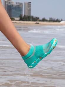 ZVB Couple's Aqua Shoes, Suitable For Barefoot Lovers, Soft Sole Women's Beach Shoes For Swimming, Diving, Outdoor Quick Drying Summer Sandals, Fishing Water Shoes, Non-Slip, Breathable - Green - View 7