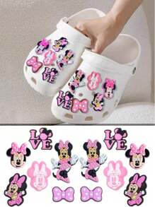 Disney 12pcs Disney Cute Mickey Mousehole Shoe Charms, Shoe Buckles, DIY Decorative Accessories, Cartoon Hole Shoe Decorative Flower Holes Soft Rubber Charms Shoe Accessories, Stitch, Shoe Flowers