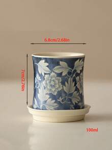 1 件陶瓷茶杯套装，中式功夫茶具竹结杯，适合饮茶、中东茶、阿拉伯咖啡，可放入微波炉和洗碗机 - 彩色 - 查看 6