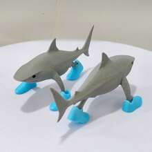 1 pieza/2 piezas Estatua decorativa de tiburón imaginativo con patas azules - Decoración de plástico duradero impresa en 3D para interiores/exteriores, sin electricidad requerida, arte de escritorio creativo para el hogar y oficina, regalo único para coleccionistas, escultura para exteriores | Decoración peculiar | Diseño ligero | Regalo para fiestas festivas