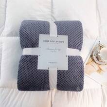 LUXURY POPCORN WAFFLE BLANKET FLEECE TRAVEL THROW SOFA BED WARM COSY EXTRA LARGE - Dark Grey - View 3