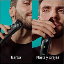 Kit All-In-One Series 3, Recortadora de Barba, Nariz. Orejas y Cabello para Hombre 5en1, 40 Longitudes de corte, Lamina ultraafilada, Lavable - Ninguno - Ver 4