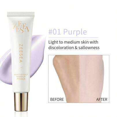 Zeesea Crème de base de maquillage de 30g, correcteur de couleur, flou des pores, primer de visage hydratant et illuminateur