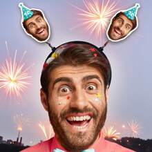 شريط رأس عيد ميلاد مخصص بصورة شخصية - أفضل إكسسوار وإمدادات حفلة عيد الميلاد، متعدد الوظائف، زخرفي، حرف، أنيق، حديث، ملون، جميل، عادي، مخصص، شخصي، فريد، مخصص، هدايا مثالية للرجال والنساء