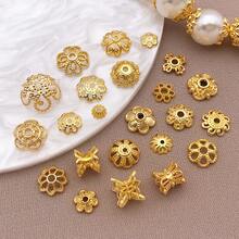 10/30 件 18K 镀金花丝端盖花珠盖珠端盖金属隔珠盖适用于项链手链耳环珠宝制作用品